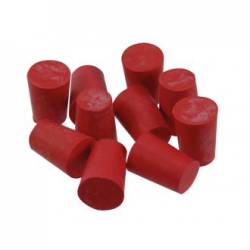 Tappo pieno in gomma naturale rossa conico mis.21x15x 22 per Ø mm 18 ±0,5 cf.20 pz.